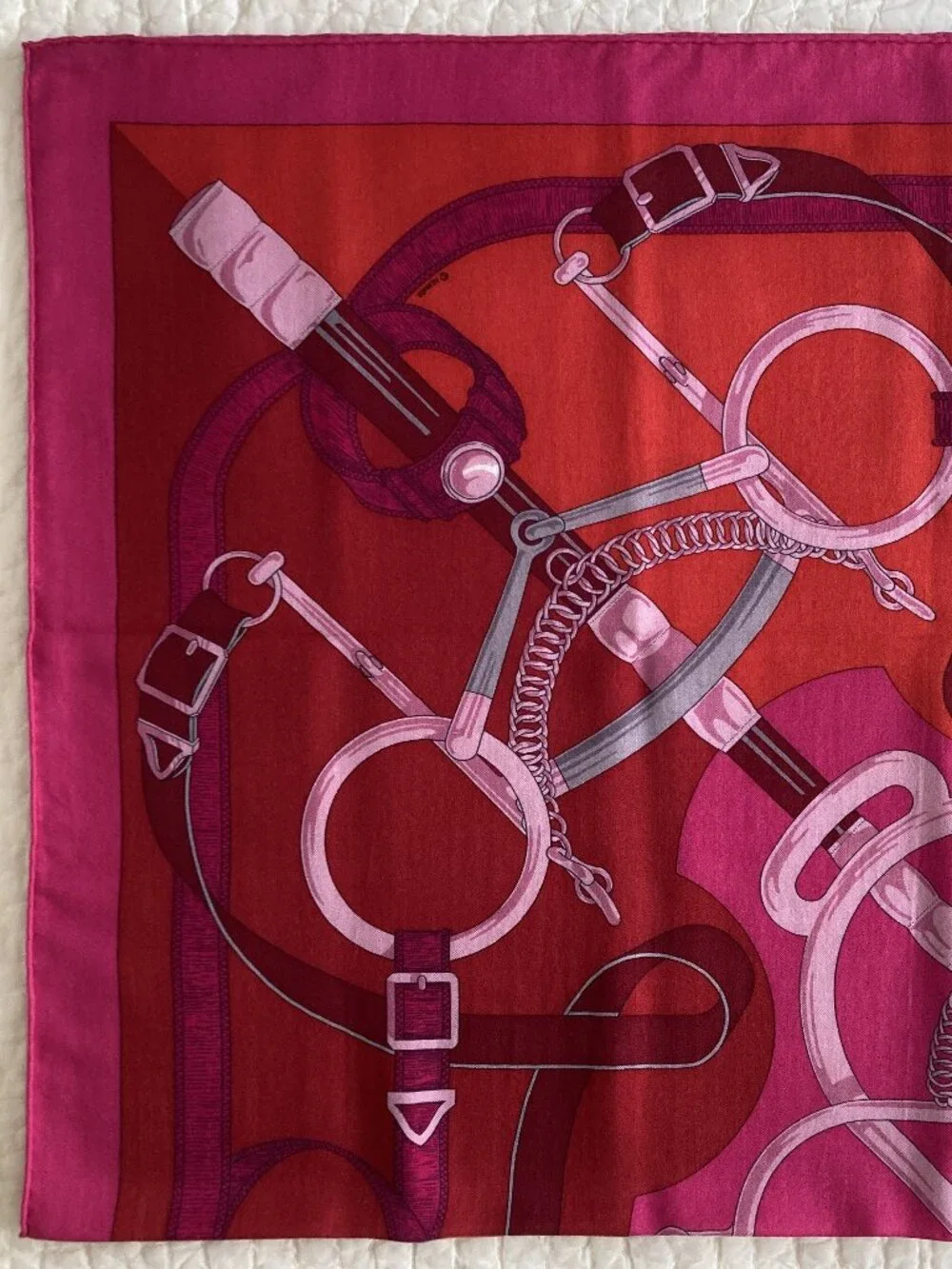 Hermes Eperon d'Or Cashmere Silk Shawl Scarf